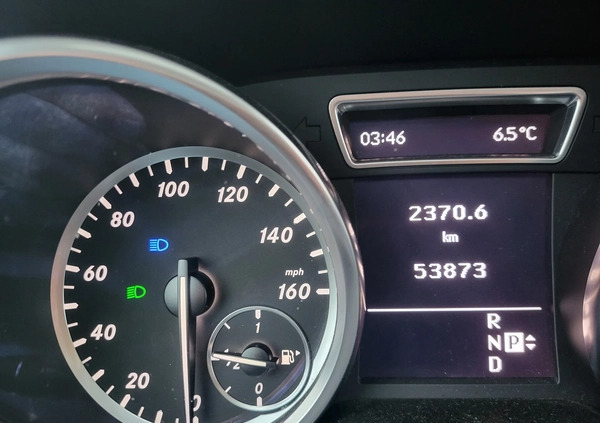 Mercedes-Benz ML cena 93500 przebieg: 53800, rok produkcji 2012 z Blachownia małe 407
